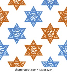 Seamless pattern with Star of David. Vector illustration