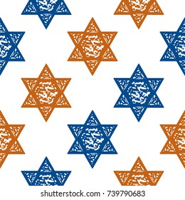 Seamless pattern with Star of David. Vector illustration