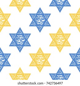 Seamless pattern with Star of David. Vector illustration