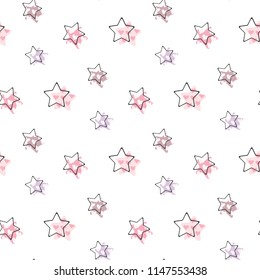 Seamless Pattern of Star Design on White Background