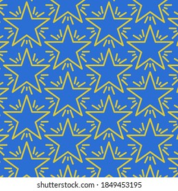 Estrella de patrón sin foco sobre fondo azul