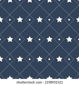 Seamless pattern with a star on a dark background for decorating textiles, clothing