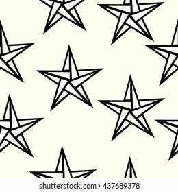 seamless pattern star polygon vector sign. Origami  star