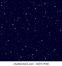 Seamless pattern, star sky on dark background, vector