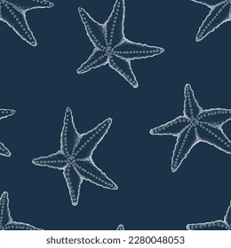 Seamless pattern with  starfish. Seamless pattern for paper, textile.
