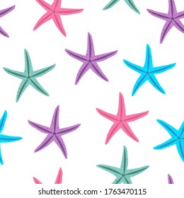 Seamless pattern starfish vector illustration.