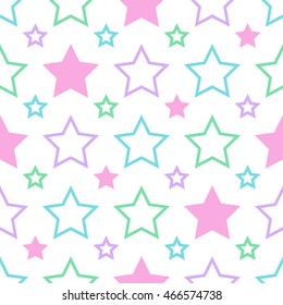 Seamless Pattern With Stars.
