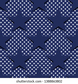 Seamless pattern with stars in the American flag theme. Stock vector. eps 10