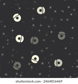 Seamless pattern with stars, auto brakess on black background. Night sky. Vector illustration on black background