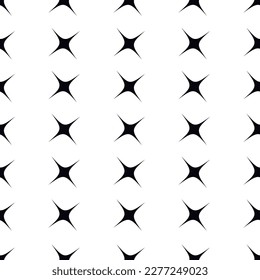 Patrón sin foco con estrellas. Patrón simple blanco y negro. Patrón festivo, estrellas aisladas de fondo blanco. para imprimir, banner, papel de envoltura. textura vectorial de arte, ilustración