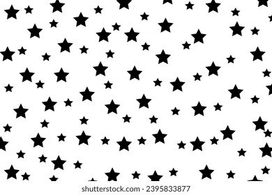 Seamless pattern with stars. Black and white simple pattern.