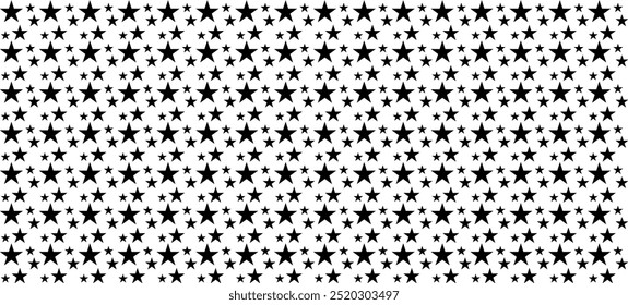 Seamless pattern with stars. Black and white simple stars pattern. Festive pattern with stars. Night sky background. Kids texture. Nursery prints for textile, apparel, wrapping paper, vector