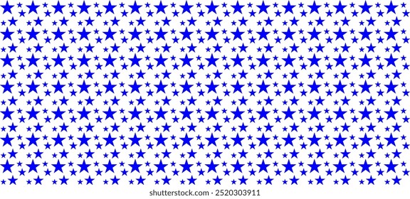Patrón sin fisuras con estrellas. Patrón de estrellas simples azules y blancas. Patrón festivo con estrellas. Fondo del cielo nocturno. Textura infantil. Impresiones de vivero para la materia textil, ropa, papel de embalaje, Vector