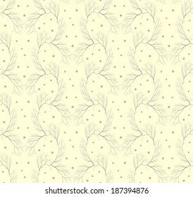 Seamless pattern with stars and branches