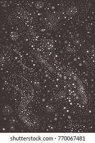 Seamless Pattern with stars and bright shiny stars on dark background. Cosmic Background for cards, book covers, templates, patterns, etc. Vector Illustration