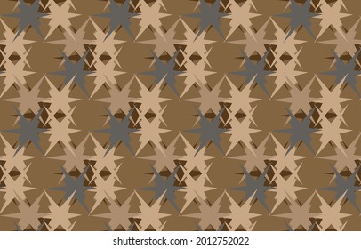 seamless pattern with stars  brown
