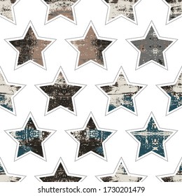 Patrón sin foco con estrellas. Se puede usar en papel envasado, tela, fondo para diferentes imágenes, etc.  