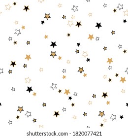 Seamless pattern with stars in cartoon style. Vector illustration for kids.