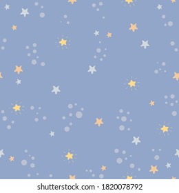 Patrón sin foco con estrellas en estilo de dibujos animados. Ilustración vectorial para los niños.