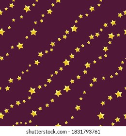 Seamless pattern with stars in cartoon style. Vector illustration for kids.