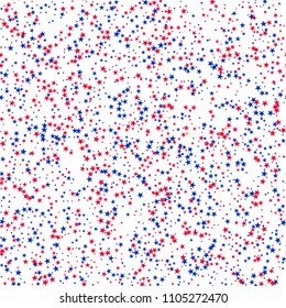 Seamless pattern with the stars of the celebration of Independence Day and Memorial Day. Vector illustration