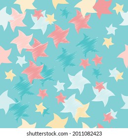 Patrón sin foco con estrellas. Diseño infantil para textiles, papel y otros.