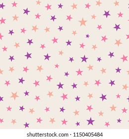 Seamless pattern with stars. Childish vector background 