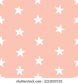 Patrón sin brillo con estrellas para los textiles de los niños. Esbozo de doodle vectorial.