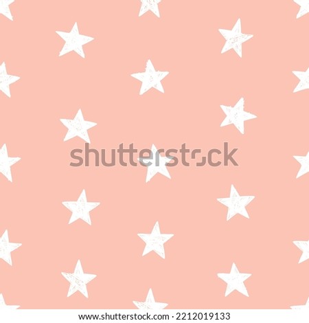 Seamless pattern with stars for children's textiles. Vector doodle sketch.