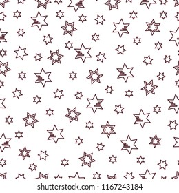 Seamless pattern with stars. Christmas and New Year 2019 background. Design for packaging paper, fabric and other print.