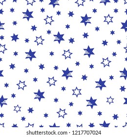 Seamless pattern with stars. Christmas and New Year 2019 background. Design for packaging paper, fabric and other print.