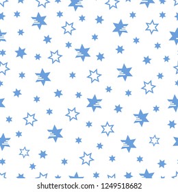 Seamless pattern with stars. Christmas and New Year 2019 background. Design for packaging paper, fabric and other print.