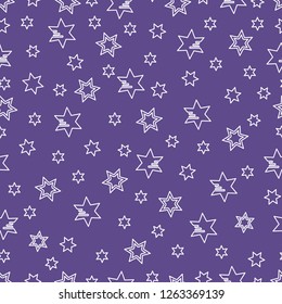 Seamless pattern with stars. Christmas and New Year 2019 background. Design for packaging paper, fabric and other print.