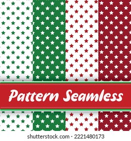 Seamless pattern with stars, Christmas pattern, star red green pattern 