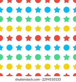 Seamless pattern with stars and circles