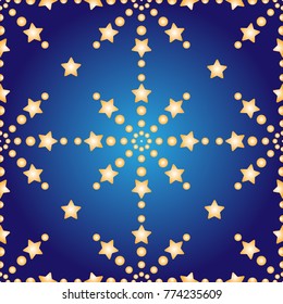 Seamless pattern from stars and circles. Texture for fabric and wallpaper. Vector illustration.