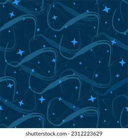 Seamless pattern with stars. Colorful simple pattern. Festive pattern with stars. Night sky background. Kids texture. Nursery prints for textile, apparel, wrapping paper