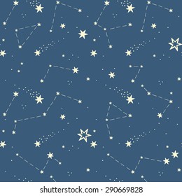 seamless pattern with the stars, constellations.