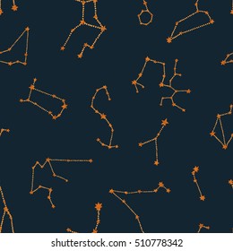 Seamless pattern with stars and constellations
