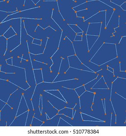 Seamless pattern with stars and constellations