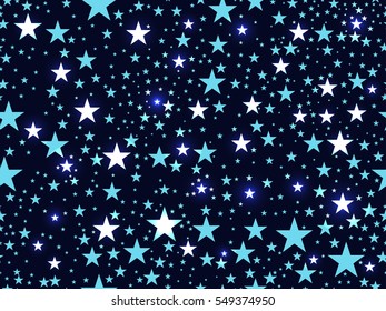 Seamless pattern with stars, deep space. Vector illustration.