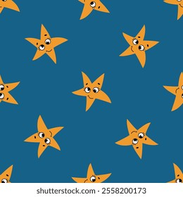 Seamless pattern with stars. Design for fabric, textile, wallpaper, packaging	