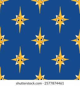 Seamless pattern with stars. Design for fabric, textile, wallpaper, packaging	