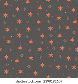 seamless pattern with stars in doodle style. Bright festive pattern for the holiday