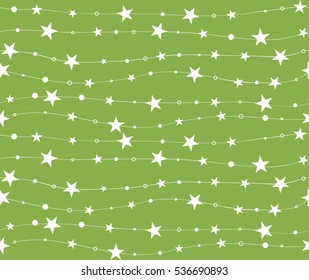 Seamless pattern with stars and dots. Holiday background for wallpaper, wrapper, invitation, card, paper, fabric. Vector illustration