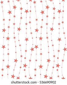 Seamless pattern with stars and dots. Holiday background for wallpaper, wrapper, invitation, card, paper, fabric. Vector illustration