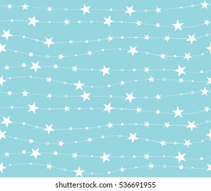 Seamless pattern with stars and dots. Holiday background for wallpaper, wrapper, invitation, card, paper, fabric. Vector illustration