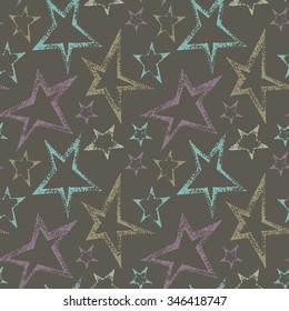Seamless  pattern from the stars drawn by hand.Background in vector.
