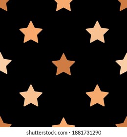 Seamless pattern with stars in flat design Vector illustration with stars print on black background
