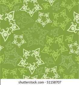 Seamless pattern with stars, floral background.